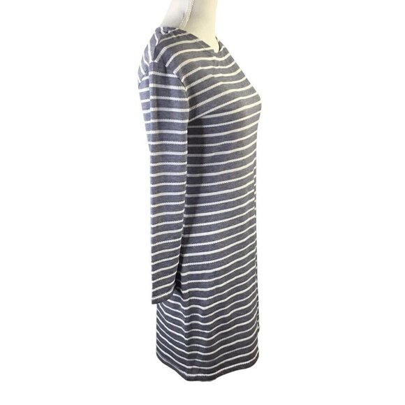 Sail to Sable STS Dress Blue White Striped Size XS 3/4 Sleeve Zipper Textured - Picture 4 of 10
